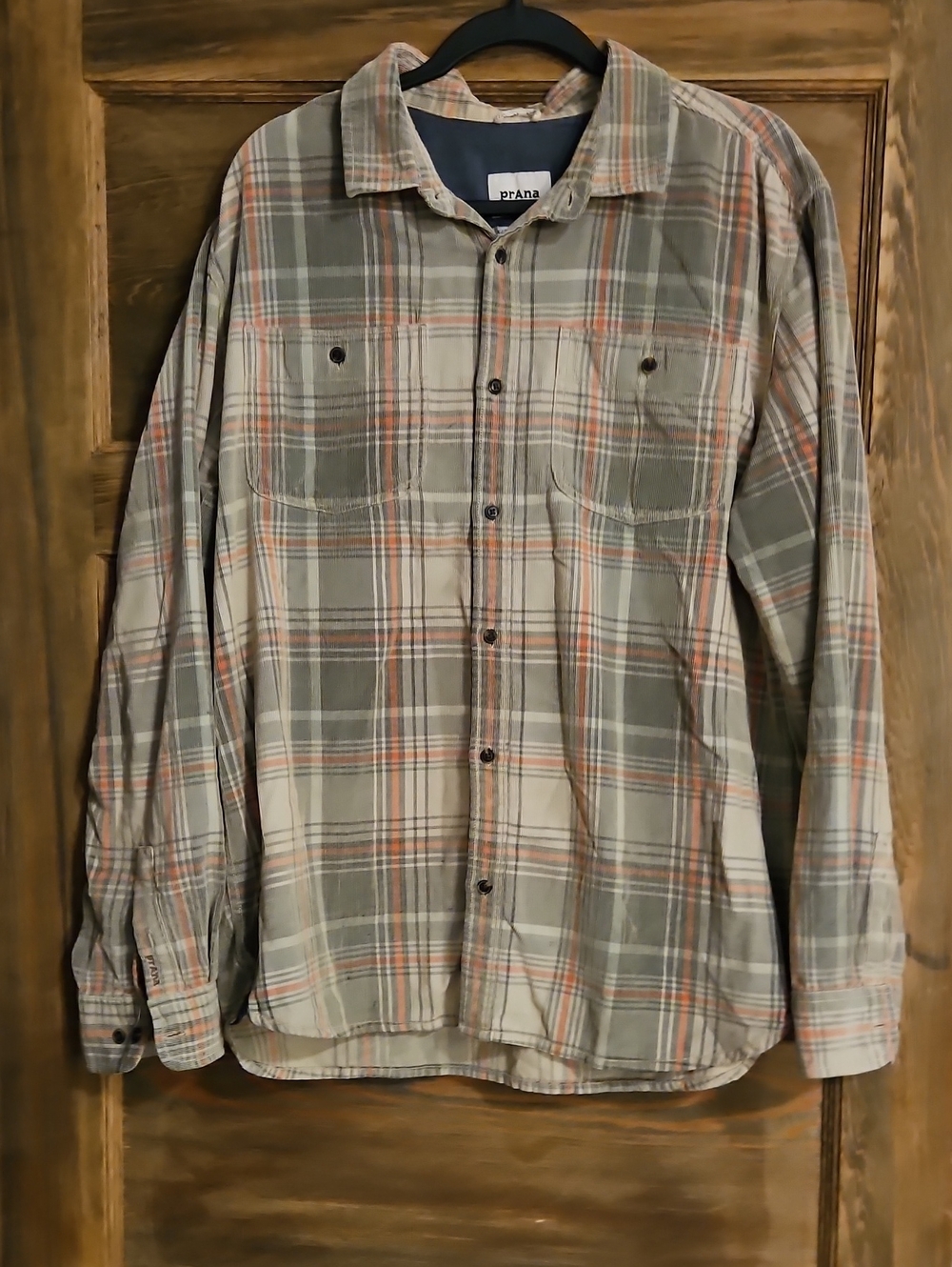 Prana Plaid Button-Down Shirt - thin wale cordoroy